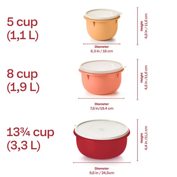 Tupperware® 3-pc Multipurpose Mixing Bowl Set for Food Prep and Storag - Image 3